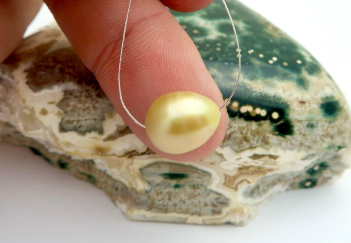 RARE EXOTIC GENUINE METALLIC GOLD SOUTH SEA PHILIPPINES CULTURED AA+ PEARL-10mm