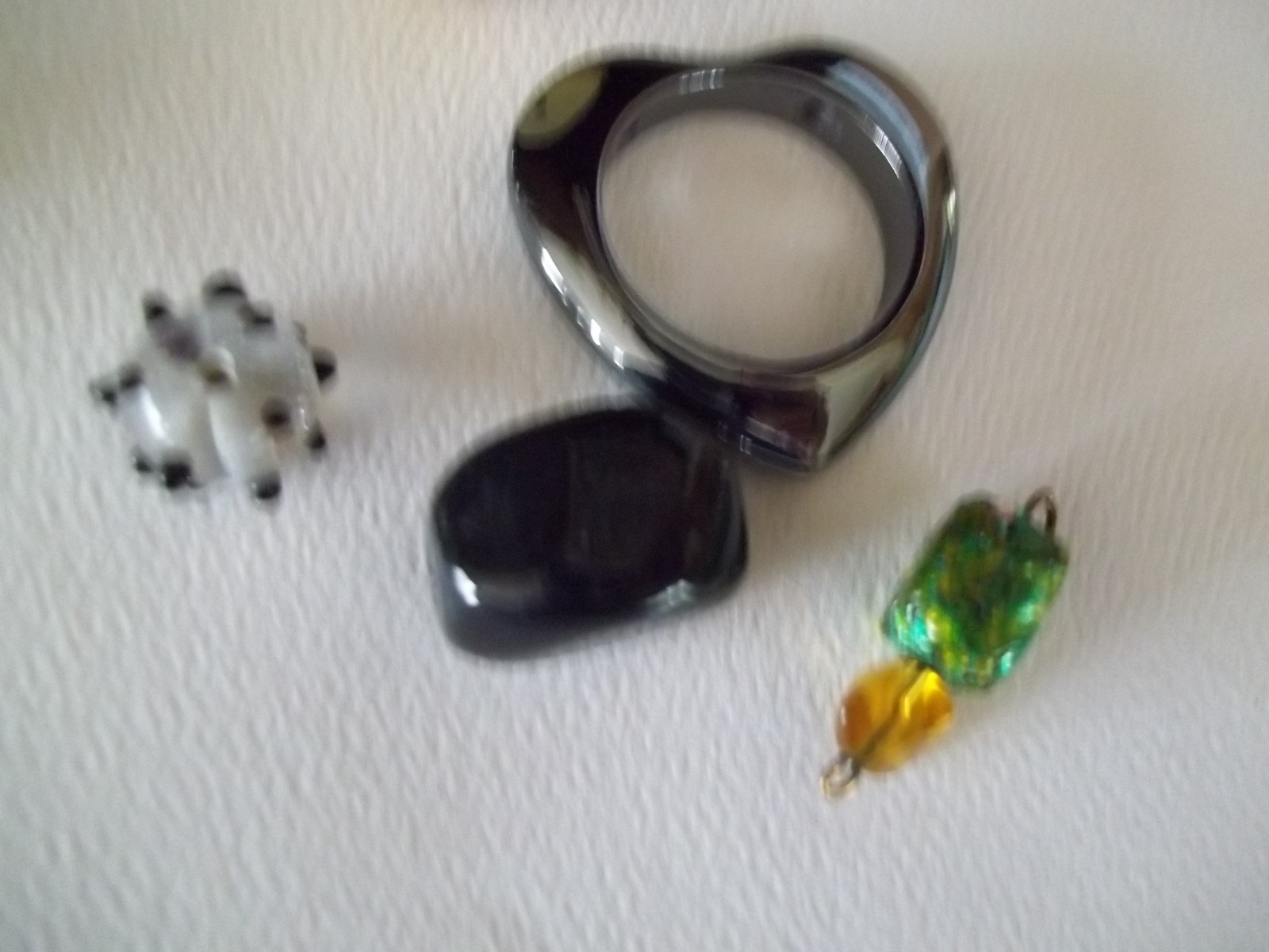 Asian style bead lot carved resin jade look glass craft beads ojime style