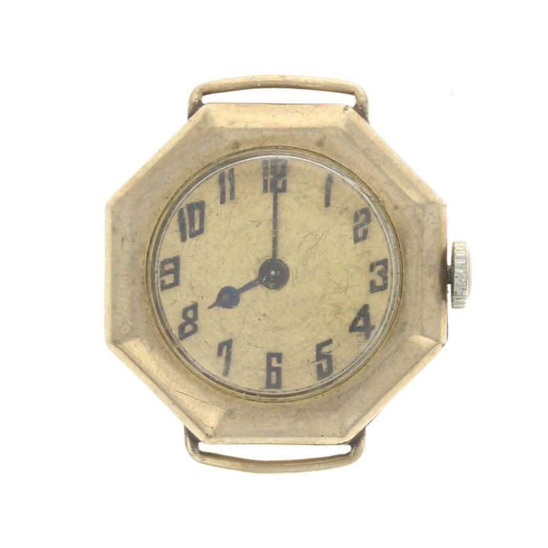 General Watch Company Octagon Wristwatch -Gold Filled Mechanical No Band Runs