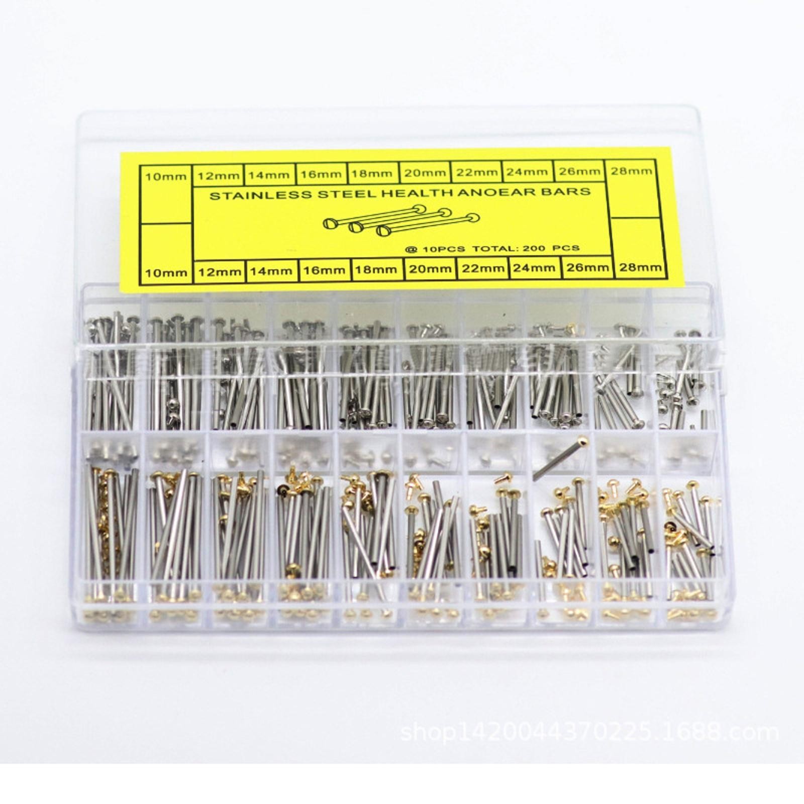 200Pack 10-20mm Watch Strap Assortment Tube Pins Bracelet Rivet Set