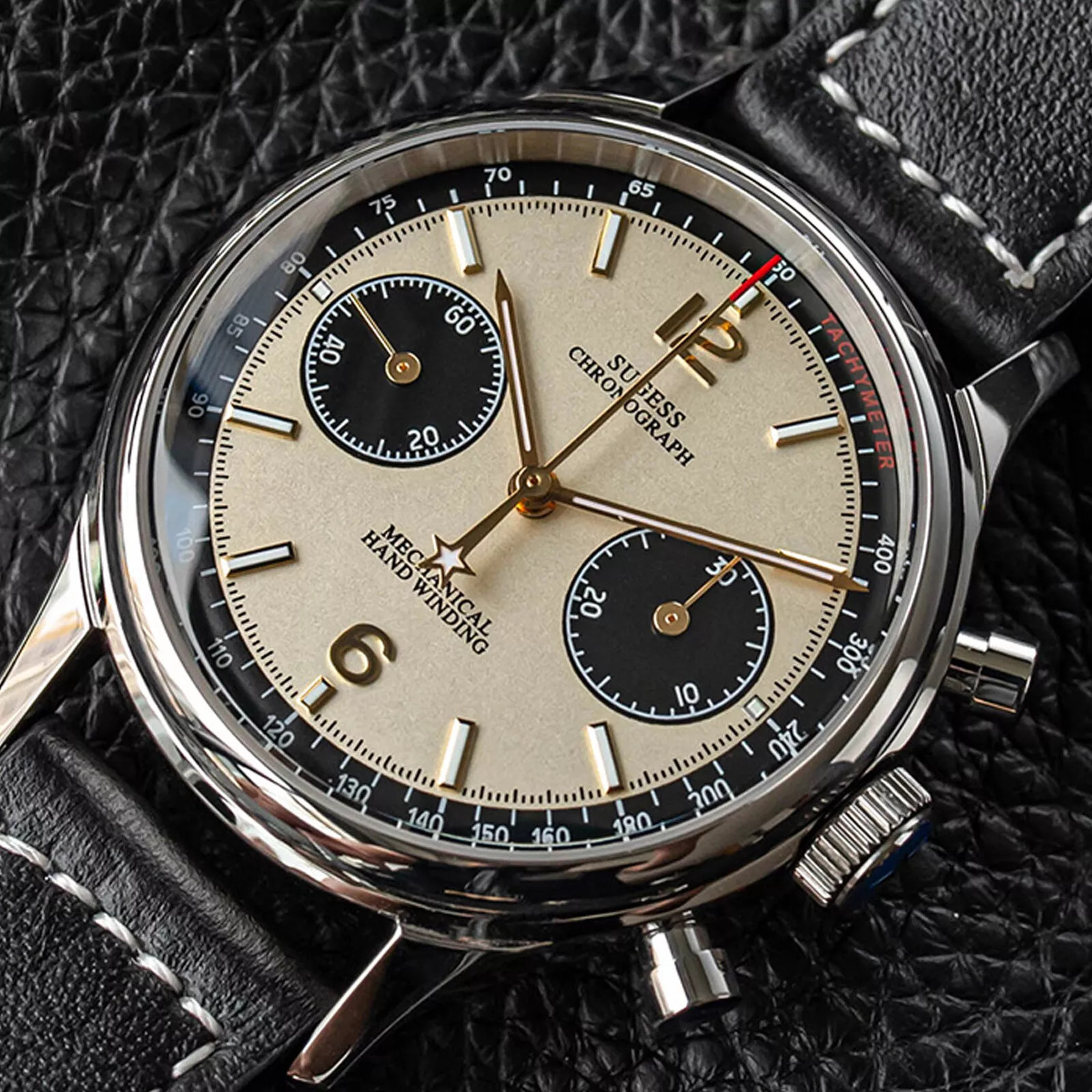 SEAGULL Watch SWAN NECK 1963 Exhibition Sapphire 38mm Chronograph Mechanical
