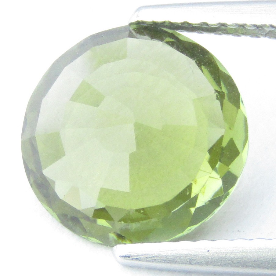 3.34Cts Gorgeous Natural Greenish Yellow Tourmaline 10.4mm Round Shape Loose Gem