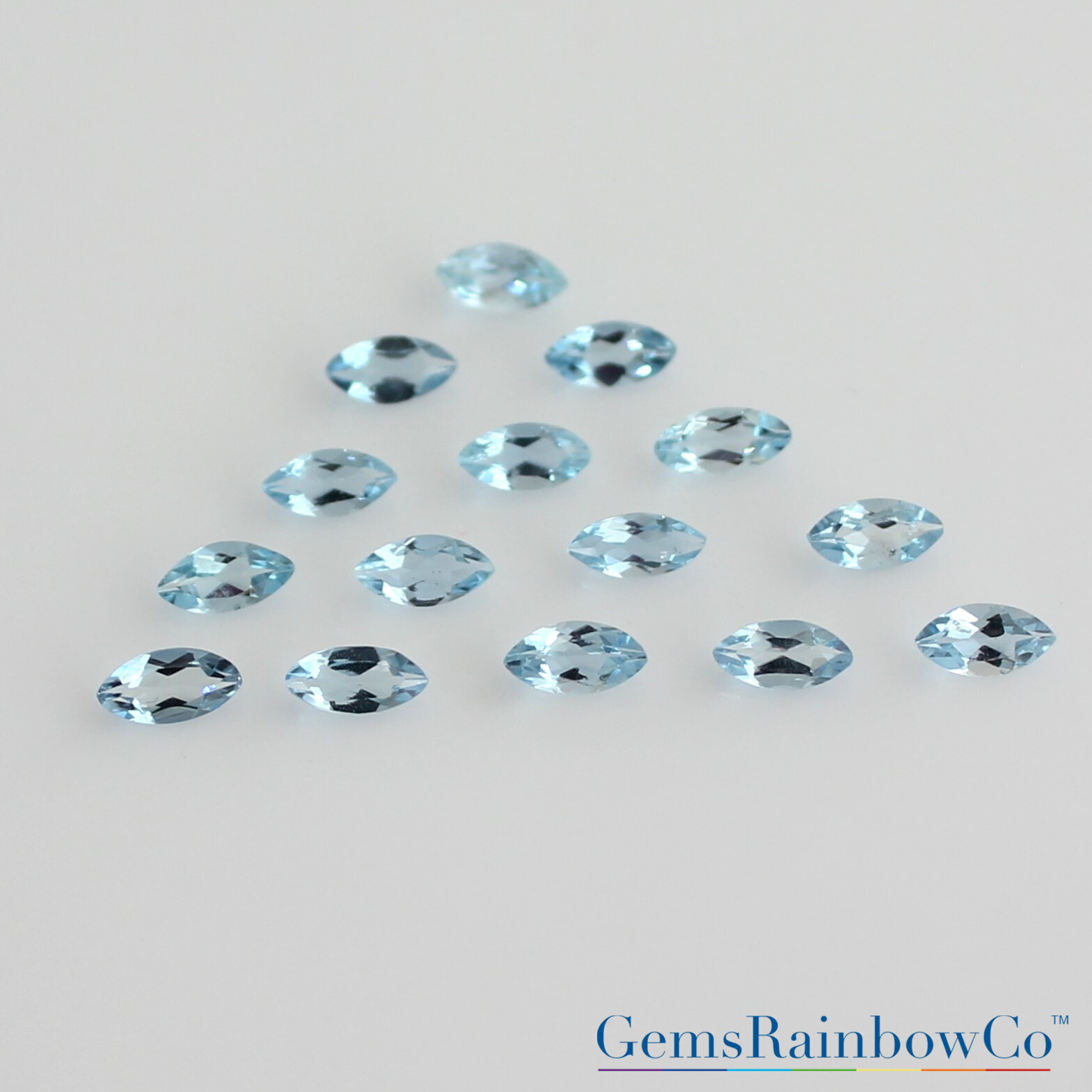 Natural Aquamarine Marquise 4x2mm and 6x3mm Faceted Loose Gemstones AAA Quality