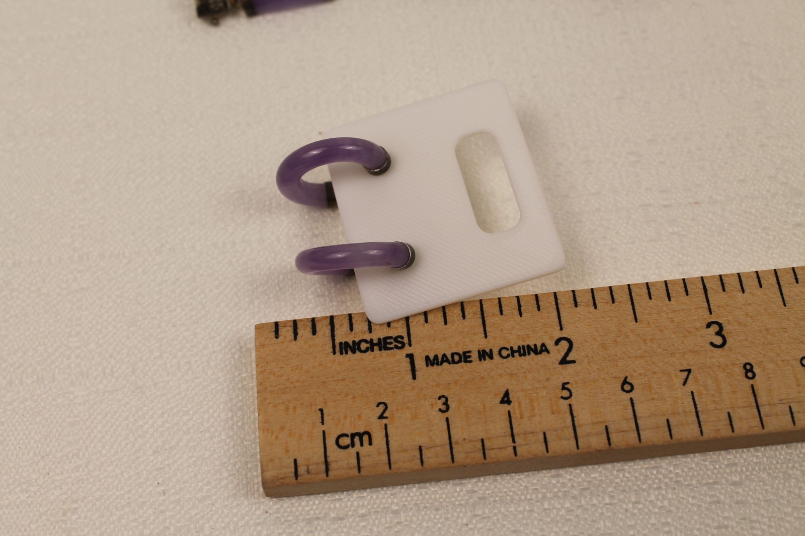 Vintage Lavender Jade Character Panel Bracelet Hoop Earrings Set