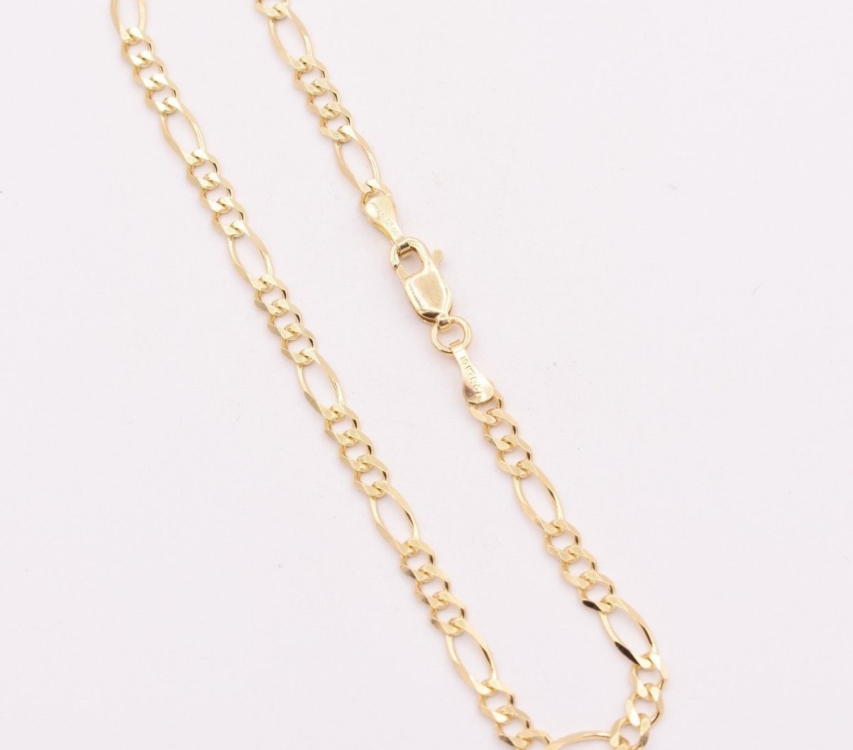 3.5mm Royal Figaro Solid Link Ankle Bracelet Anklet Real 10K Yellow Gold 8″-12″