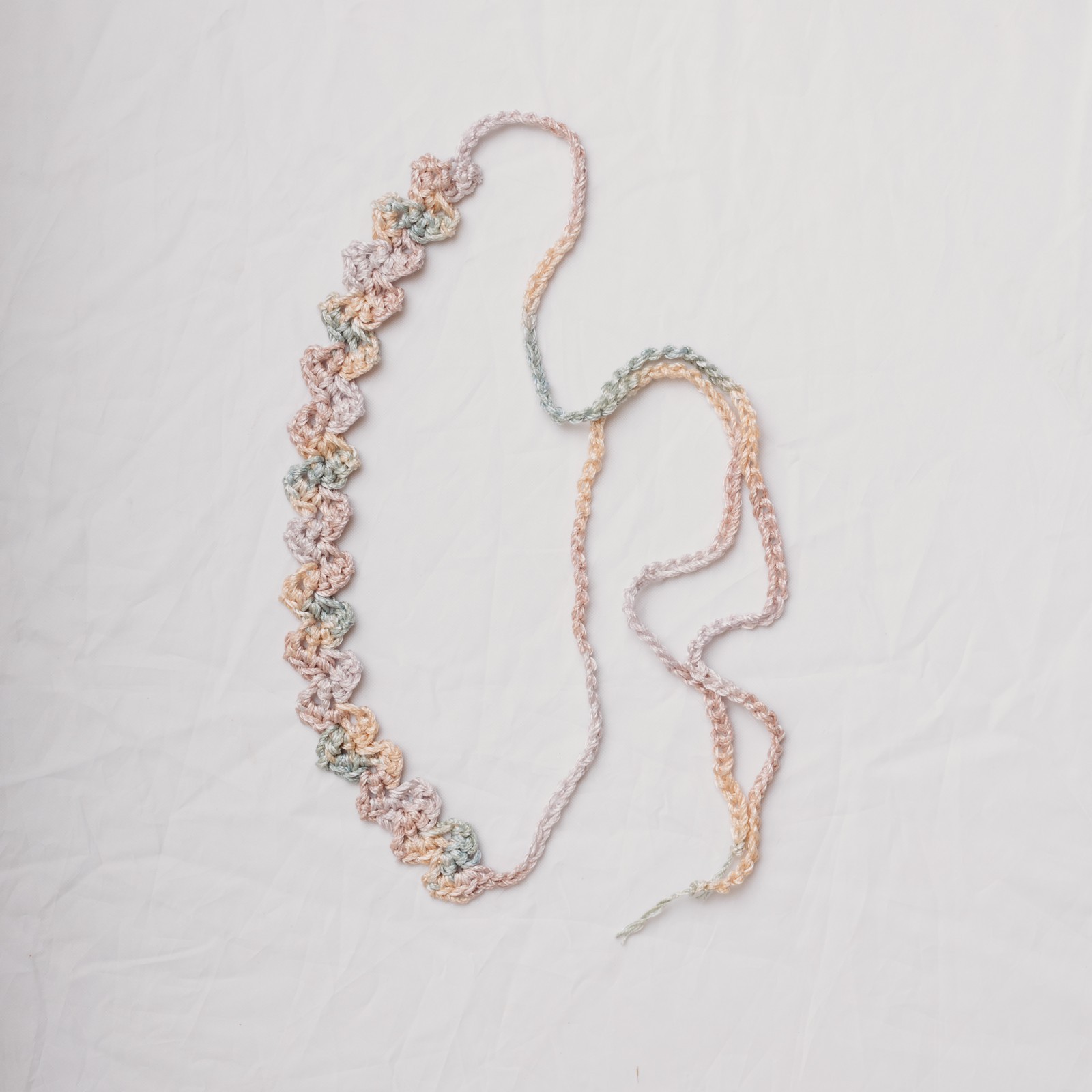 Handmade Y2K Boho Crochet Pastel Zig Zag Choker Necklace
