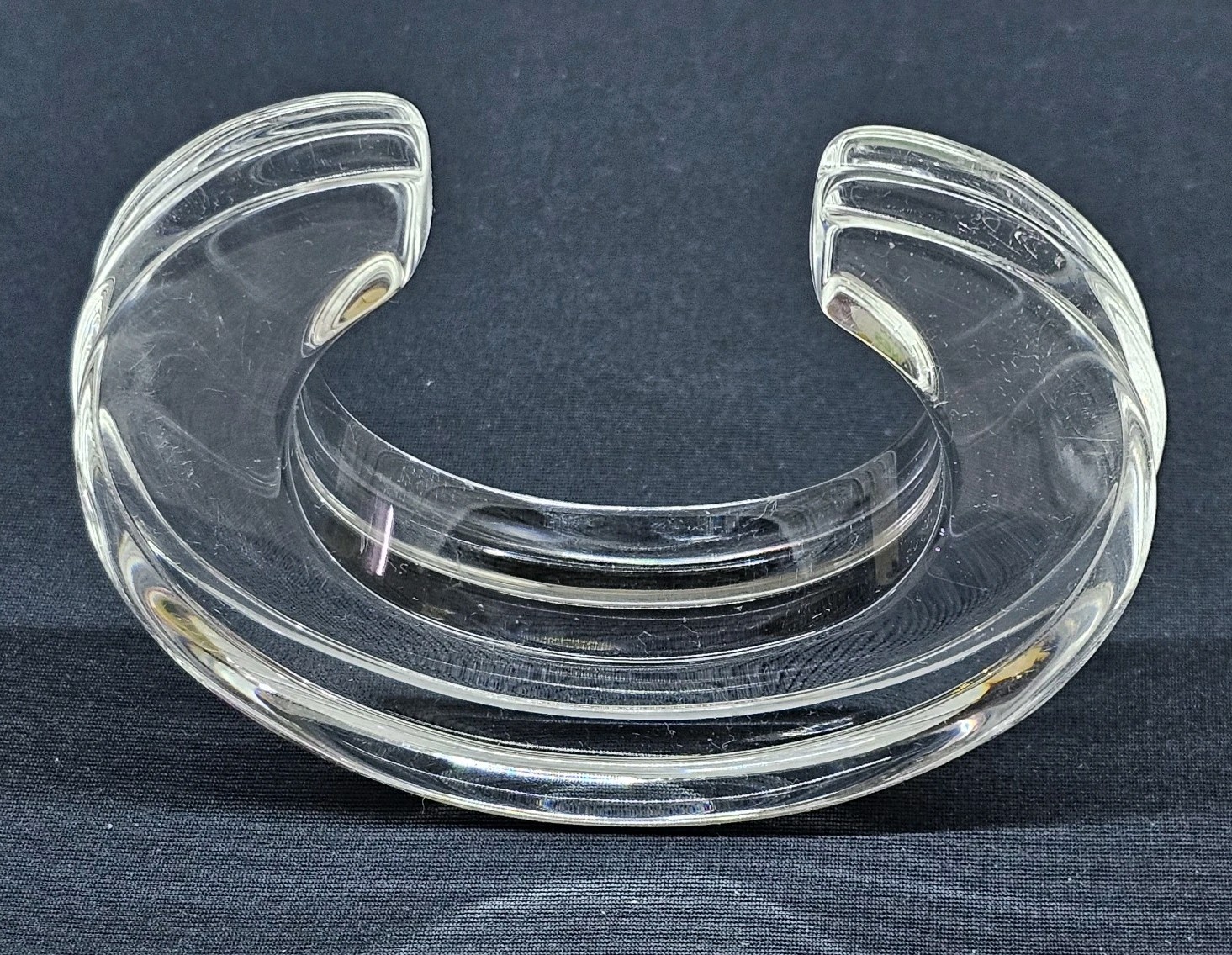 Bayanihan Philippines Lucite Cuff Bracelet Clear Modernist