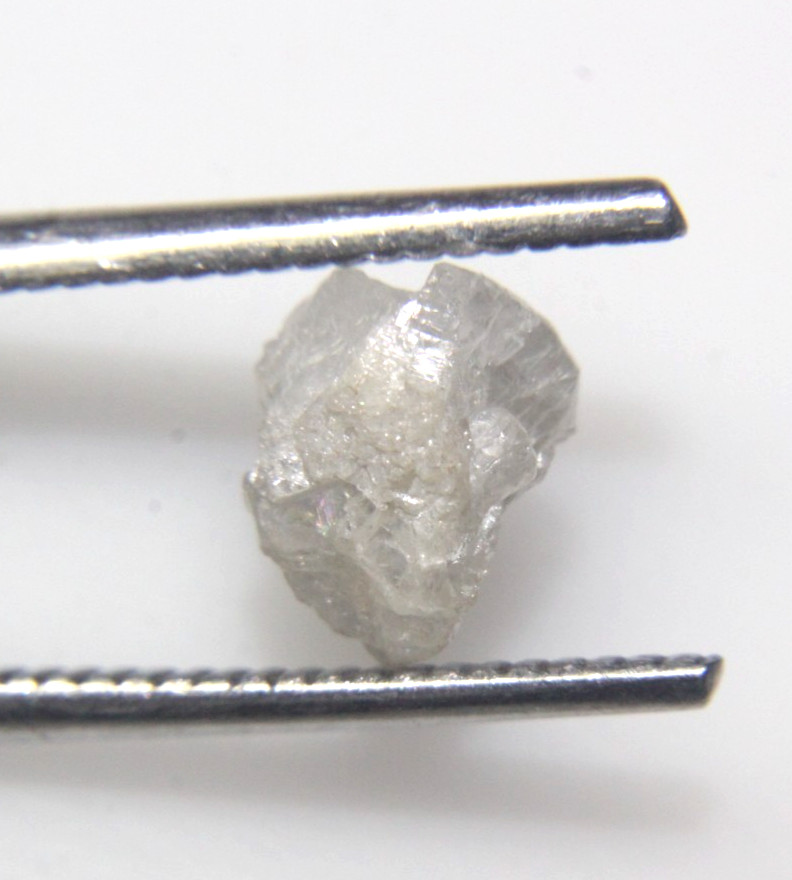 1.89CTS BIG UNCUT NATURAL SNOW WHITE COLOR ROUGH DIAMOND 8.71x.6.77×5.43 MM