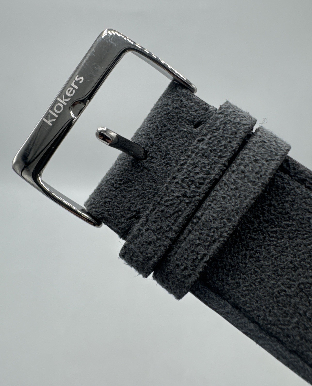 Klokers Quartz I/ KLINK-04-LC11 Mouse Gray Alcantara Straight Watch Strap