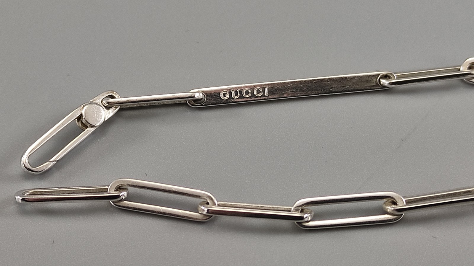 Gucci Sterling Silver 925 Chain Link Bracelet 18.5cm 4mm Light Weight 5.3g