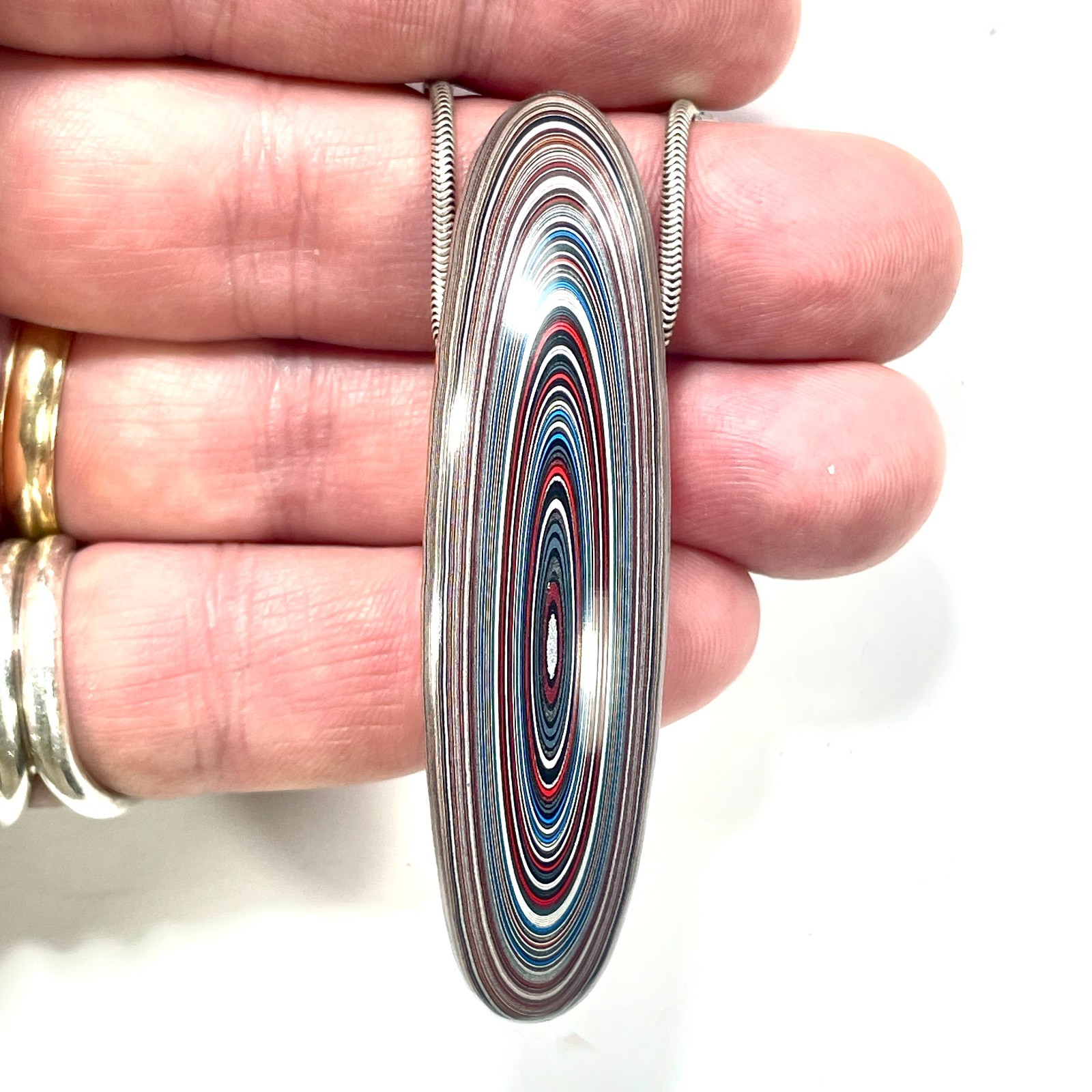 DVH Joose Orange Jeep Fordite Bead Pendant Michigan 69x18x13mm (6617)
