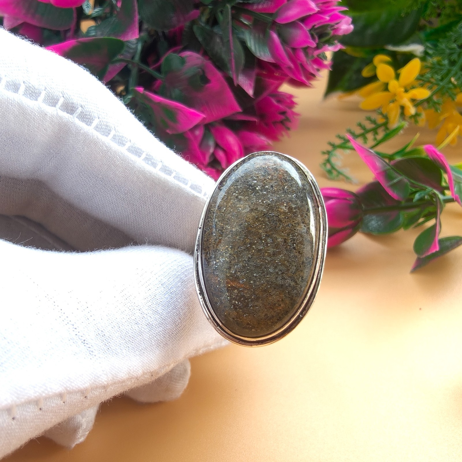 Bronzite Gemstone 925 Silver Handmade Statement Ring Jewelry
