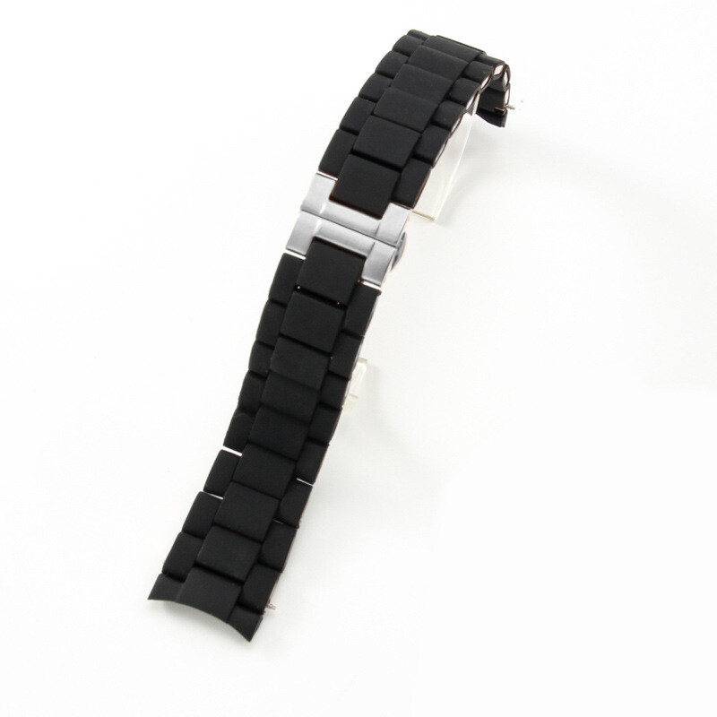 High-quality Rubber-coated Stainless Steel Watch Band Strap 20 23mm Fits Armani
