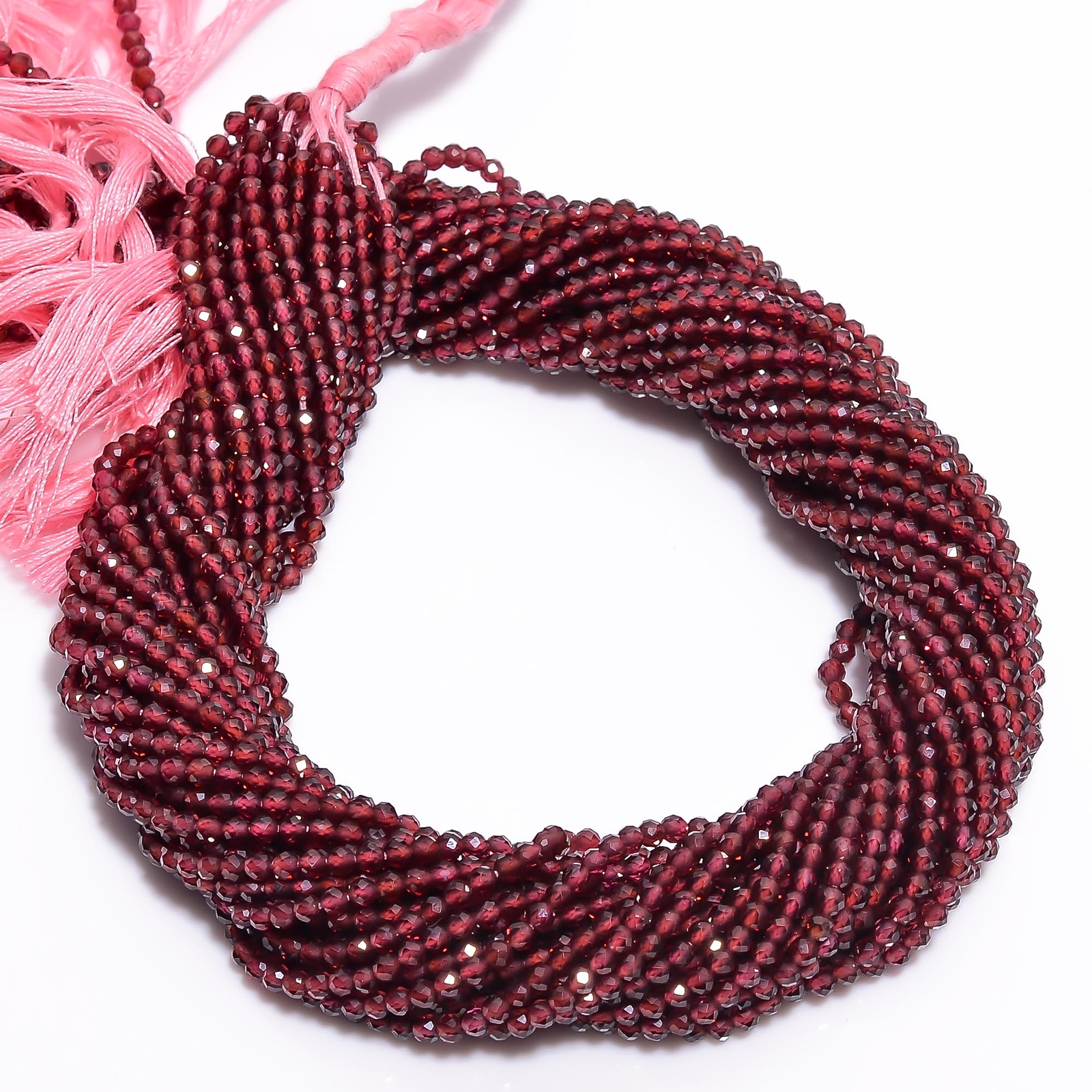 Natural Rhodolite Garnet Gemstone Round Israel Cut Beads 2X2 mm Strand 13″ EB-87