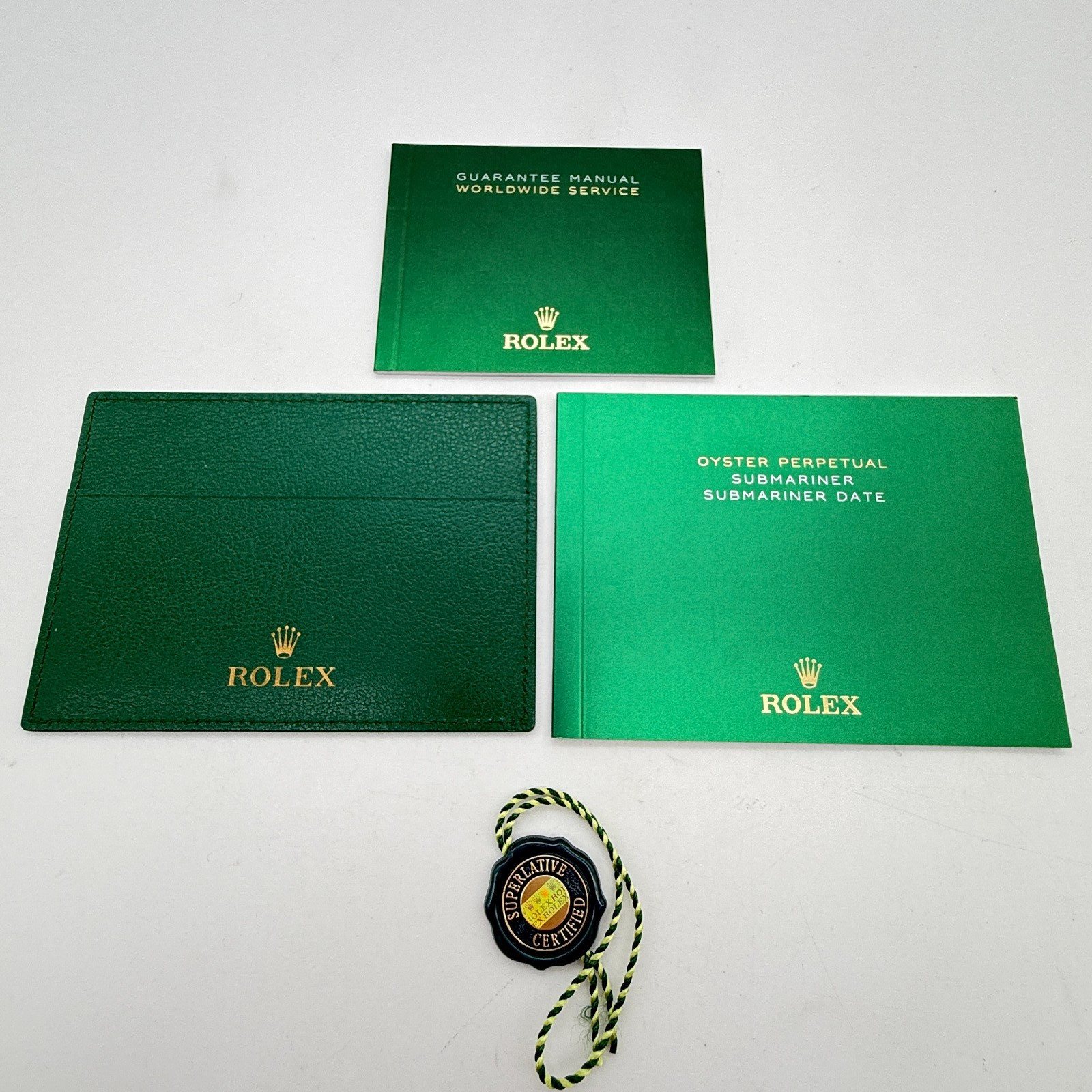 Rolex Watch Box 39139.64 Submariner Booklet Card holder Tag Manuel Genuine