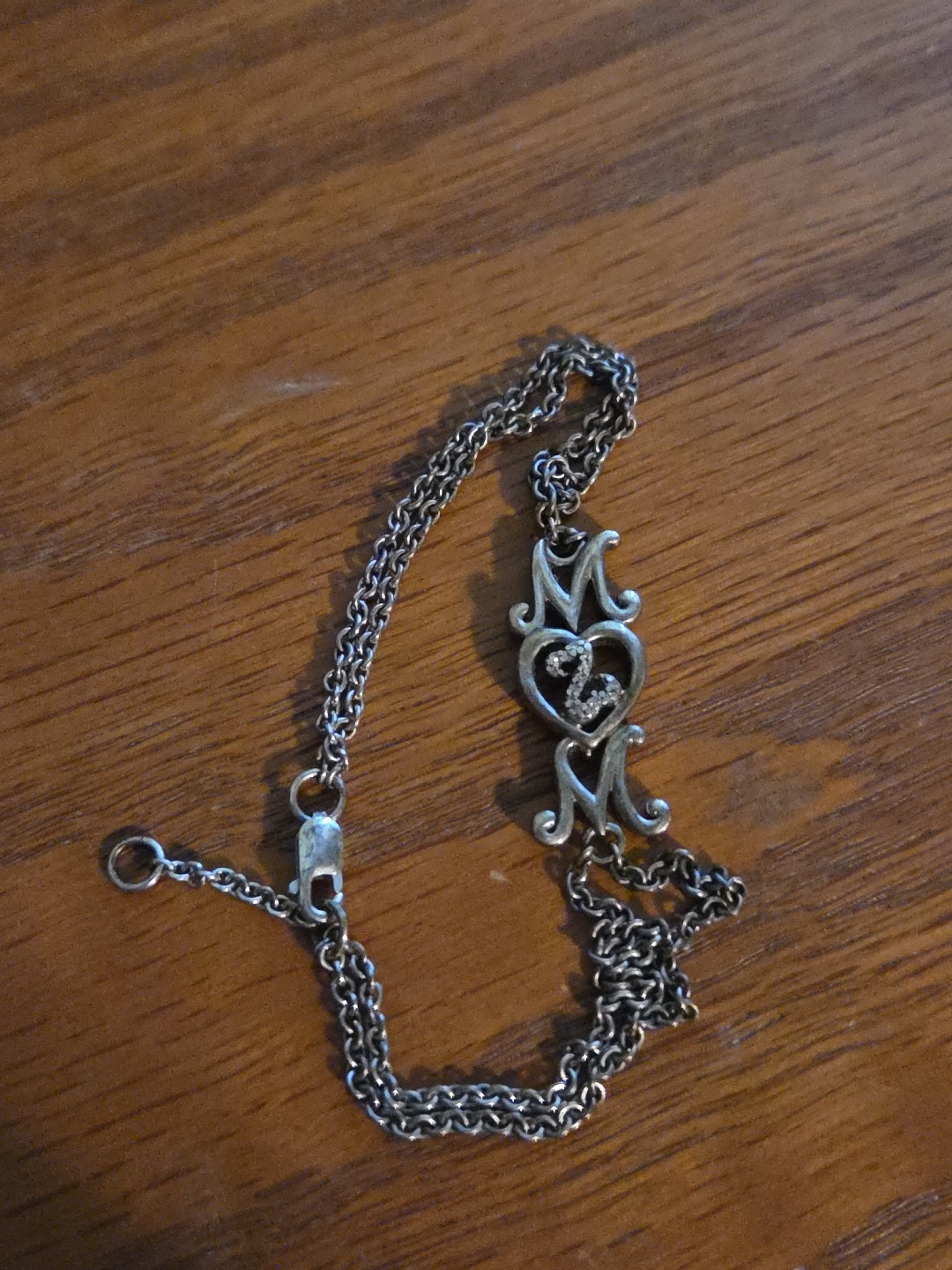 Sterling Silver JANE SEYMOUR DIAMOND Accent Bracelet Mom Open Heart 5.8 Grams
