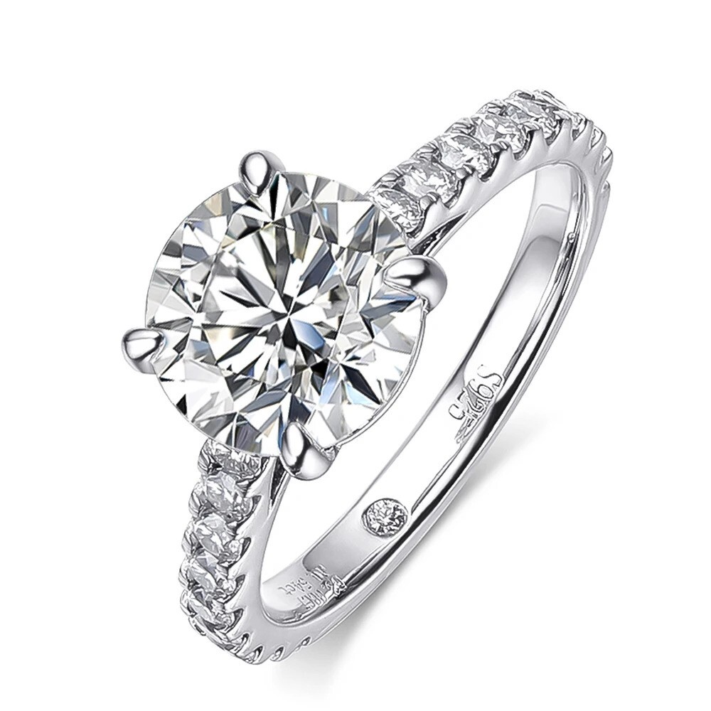 5Ct Dazzling Moissanite D/VVS1 Wedding Bridal Ring set 925 Silver Size 4-10 WG