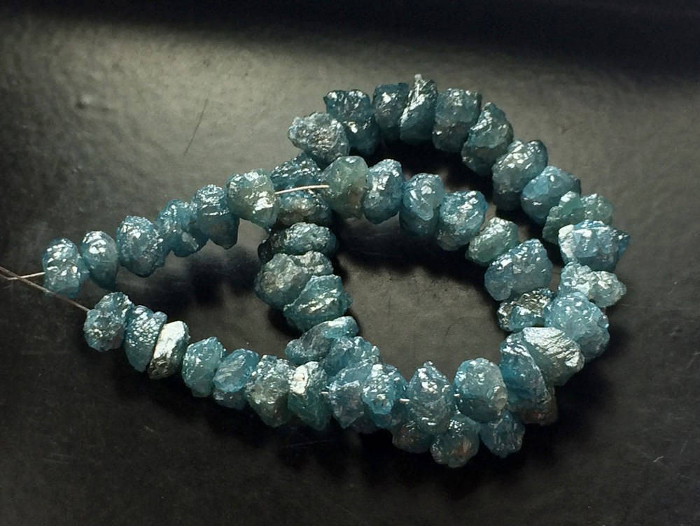 4-5.5mm Blue Diamonds, Blue Rough Diamonds, Blue Raw Uncut Diamond Beads