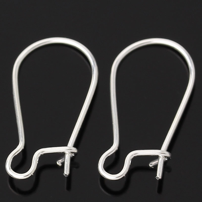 Sexy Sparkles 50 Pcs Silver Plated Ear Wires 18mm X 10mm