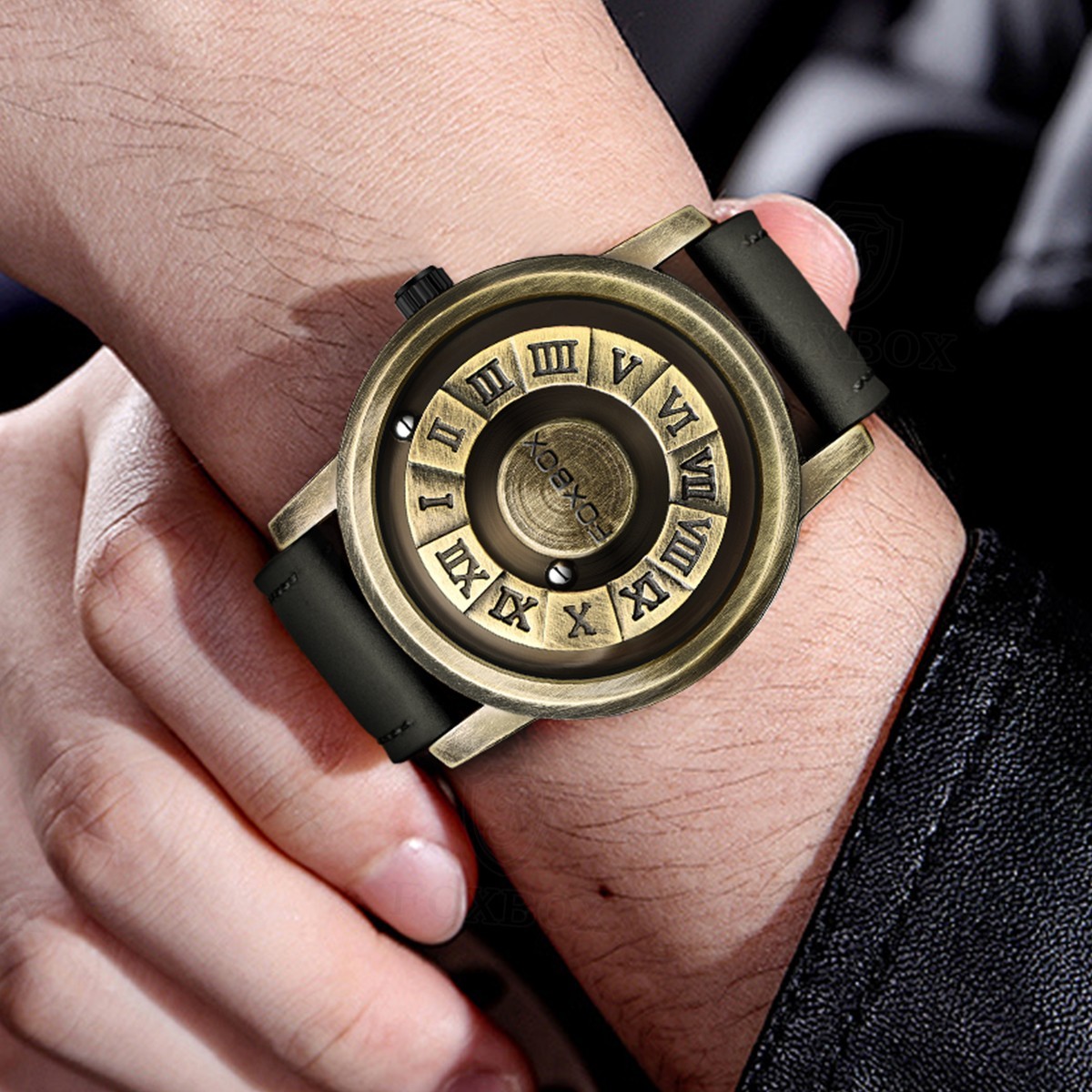 LIGE FOXBOX Men Watches Quartz Scrolling Bead Magne Waterproof Cool Wristwatch