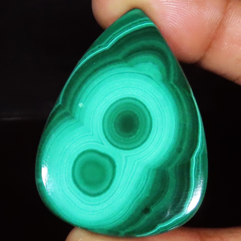 100% Natural Malachite Pear Cabochon Loose Gemstone 74.95 Ct 32x43x4 mm mg_162