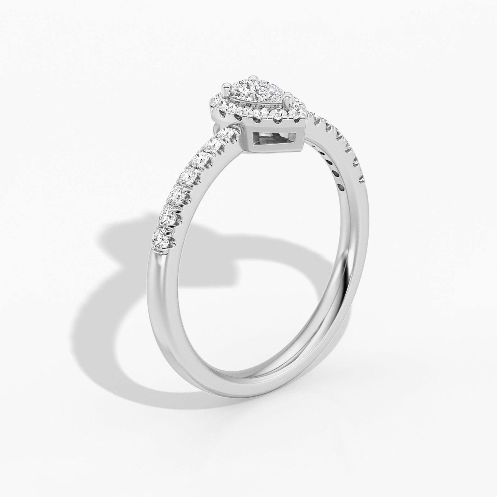 0.45Ct Pear Cut IGI Certified Lab Grown Diamond Women’s Ring 10K Sterling Silver