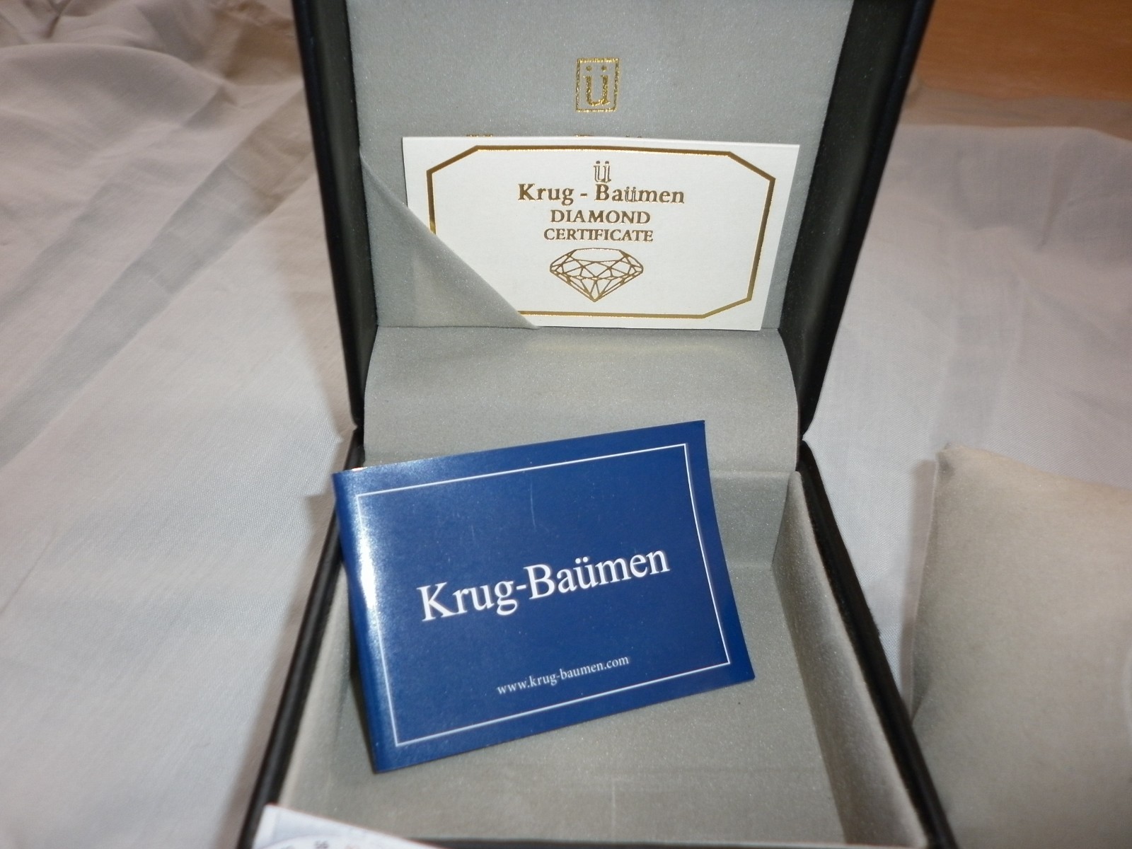 Krug Baumen Mens Air Traveller Diamond Silver – Blue Leather Watch with box