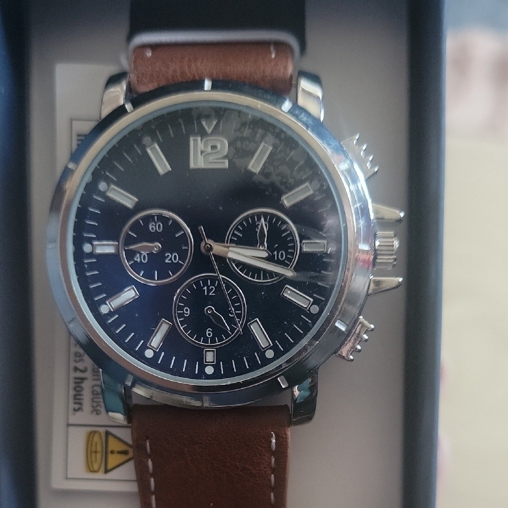 George Quartz Watch with Brown Strap