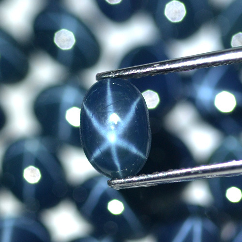 8x6mm. Lot 1,2,6,10 pcs Oval Cabochon Natural Gem Sharp 6 Ray Blue Star Sapphire