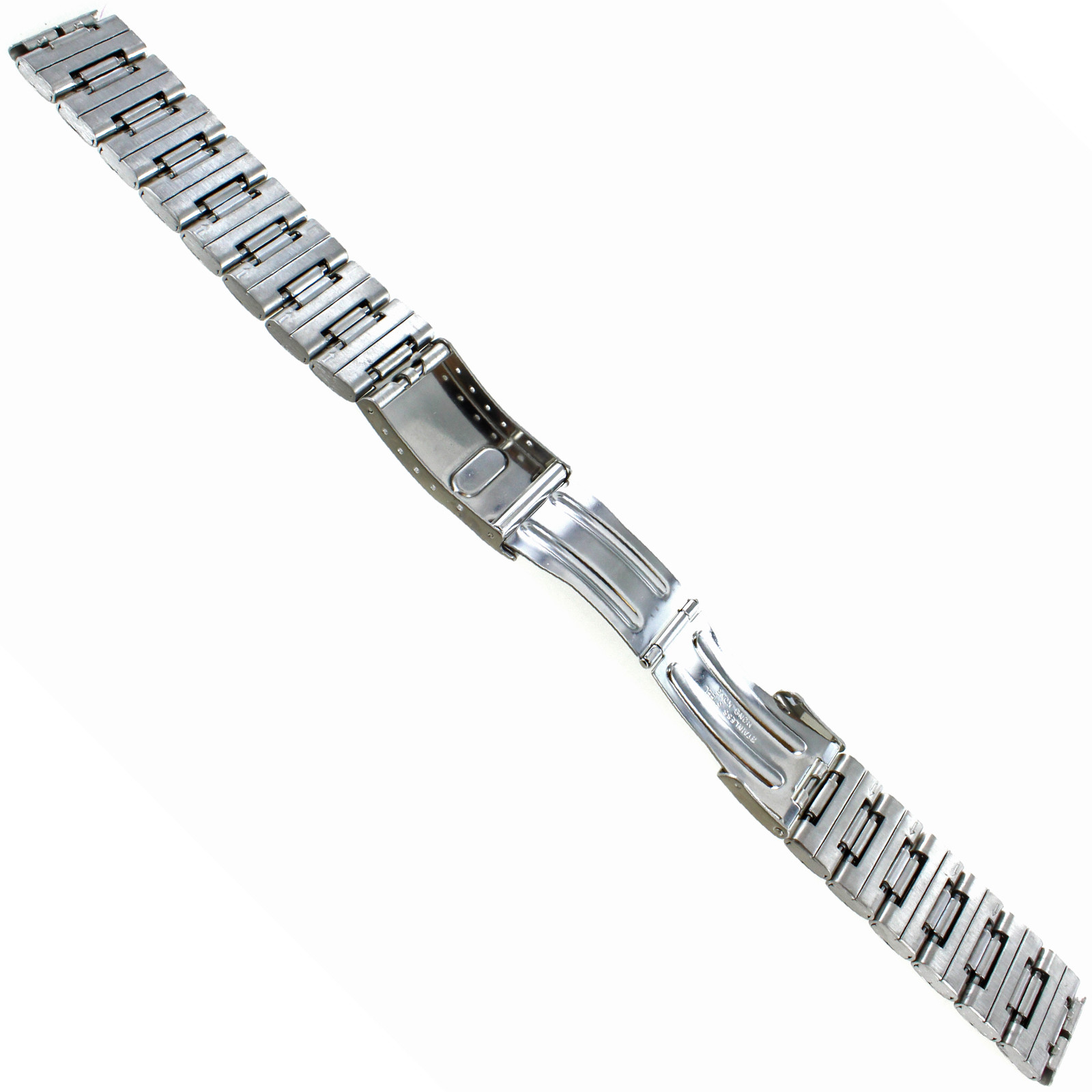 18mm or 20mm Hirsch Solid Silver Stainless Steel Security Clasp Watch Band 5692