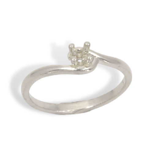 3mm Round Petite Birthstone Pre-notched Ring Mounting