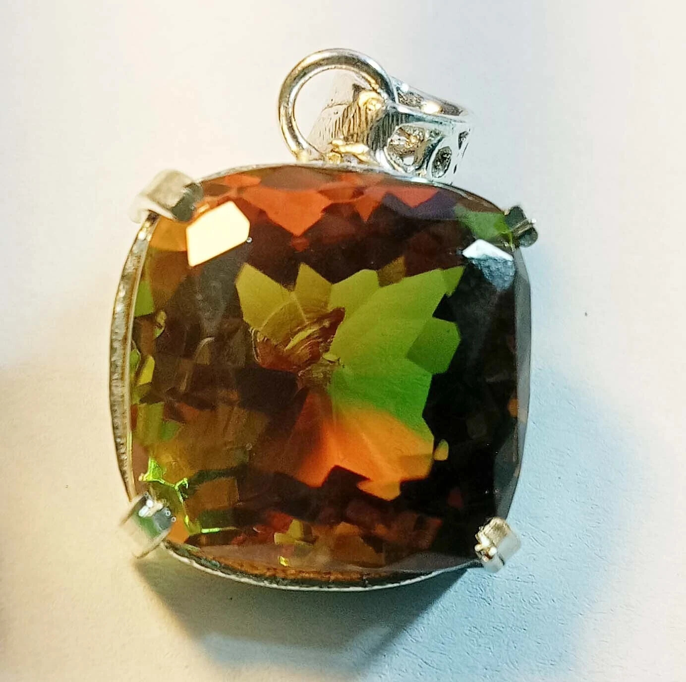 Alexandrite Pendant Cushion Cut 49-50 Ct Natural Loose Gemstone Locket Certified