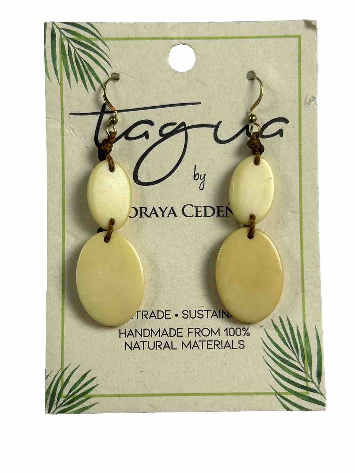 Fair Trade Tagua Nut Organic Earrings Jewelry (Sustainable & Eco-Friendly)