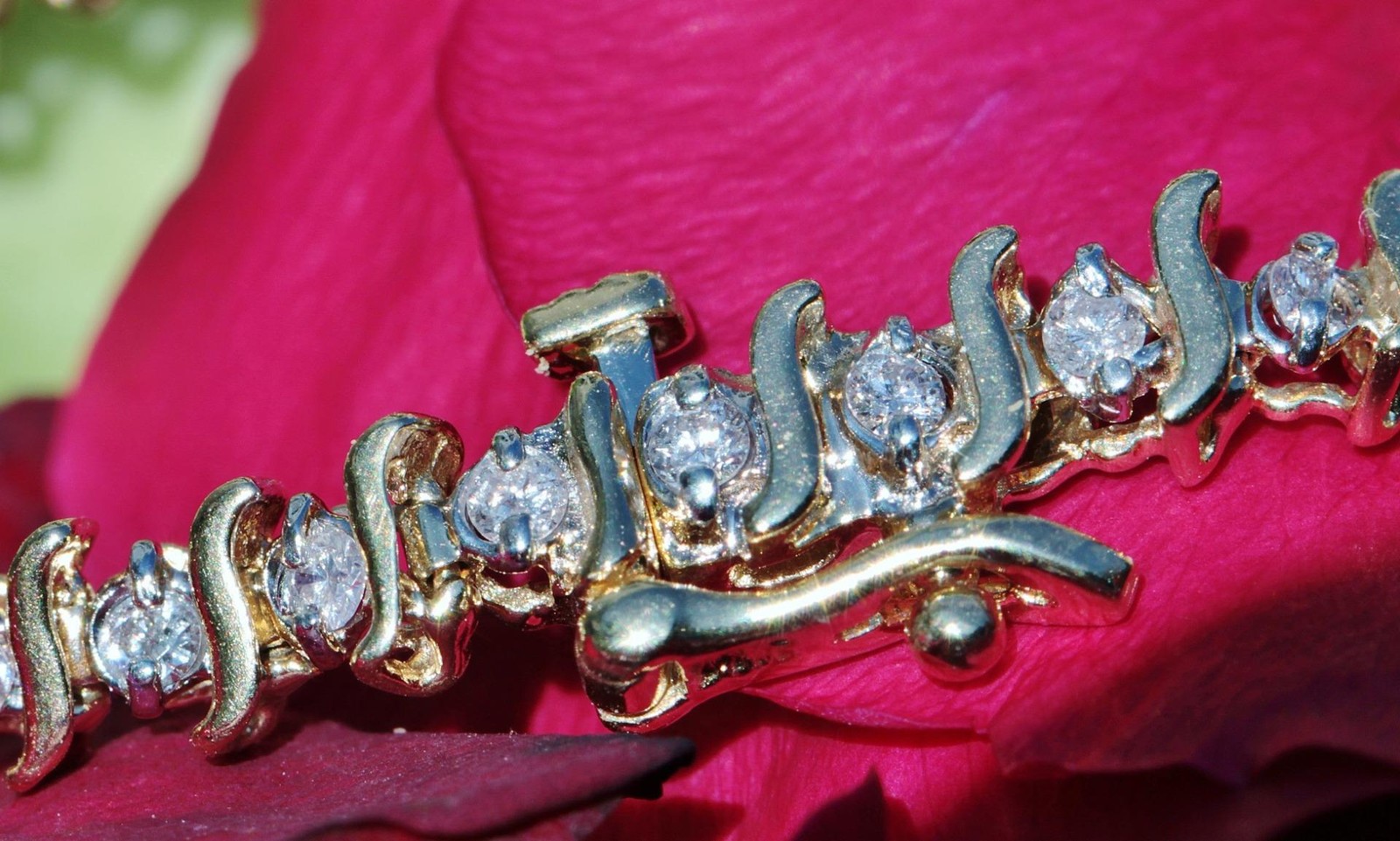 14k yellow gold tennis bracelet 2.00ct natural diamond 7.0″ vintage 8.6gr