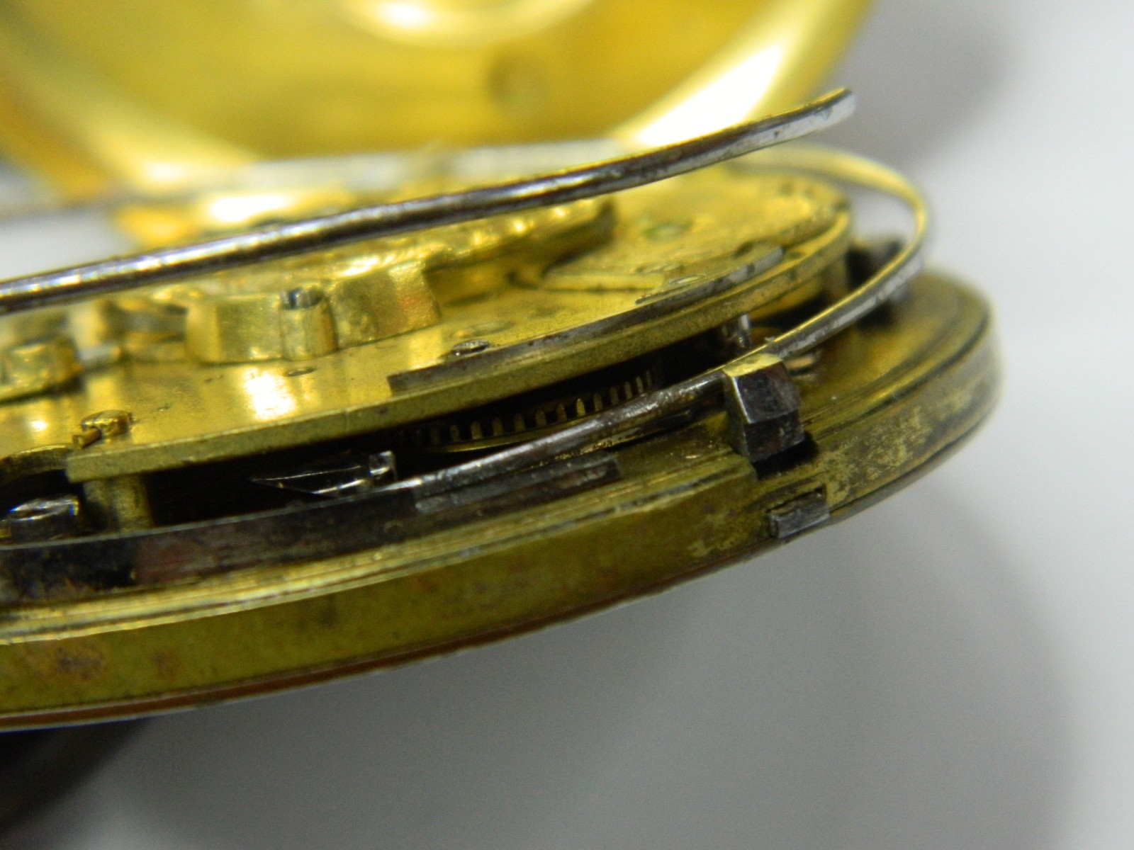 VERY RARE 18th CENTURY THIN FRENCH VERGE FUSEE REPEATER CHIME GONG POCKET WATCH