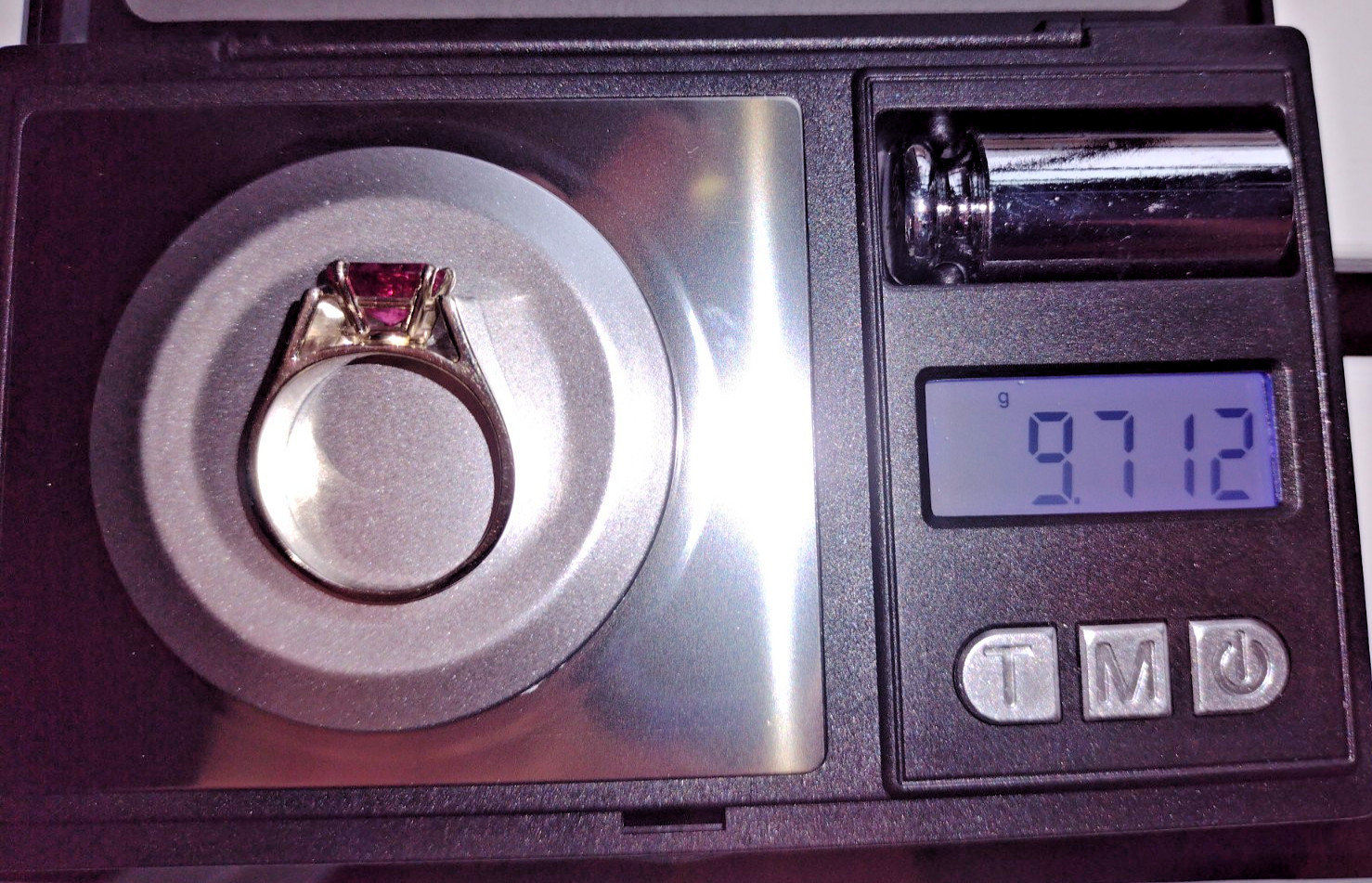 Natural 2.29 Ct Pink Tourmaline, 14 Kt White Gold Cathedral Mounting, Wt. 9.7 gm
