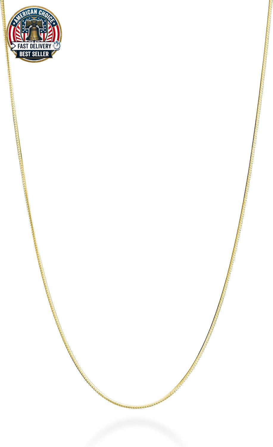 925 Sterling Silver, 18K Gold Plated Italian 0.7Mm Diamond Cut round Snake Chain