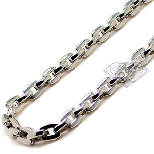 Accents Kingdom 5MM Men’s Titanium Oval Link Chain Necklace
