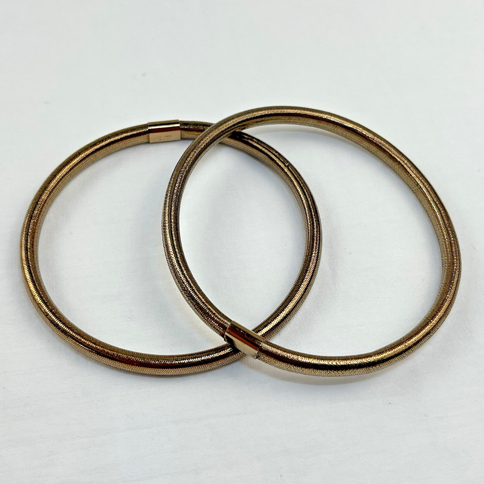 Golden Clef Intl 14k Rose Gold Clasp Silicone Core Bracelets 2 Pc Set
