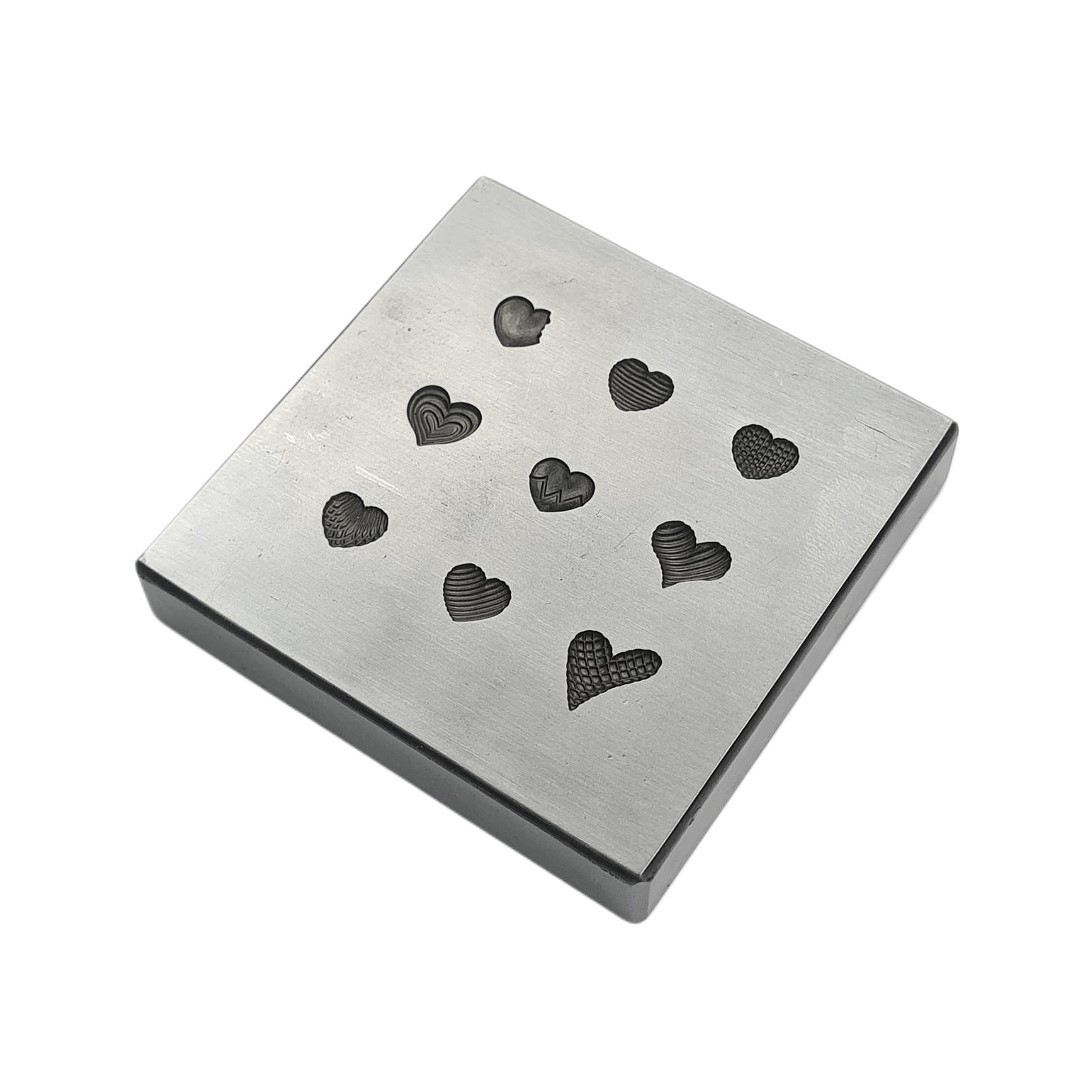 9 Impression Heart Shapes Shot Plate – Silversmith Tools – Jewelry Making Die