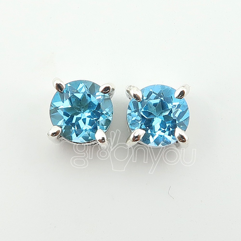 gr8onyou Rare Swiss Blue Topaz Sterling Silver Earrings | Jewellery Making
