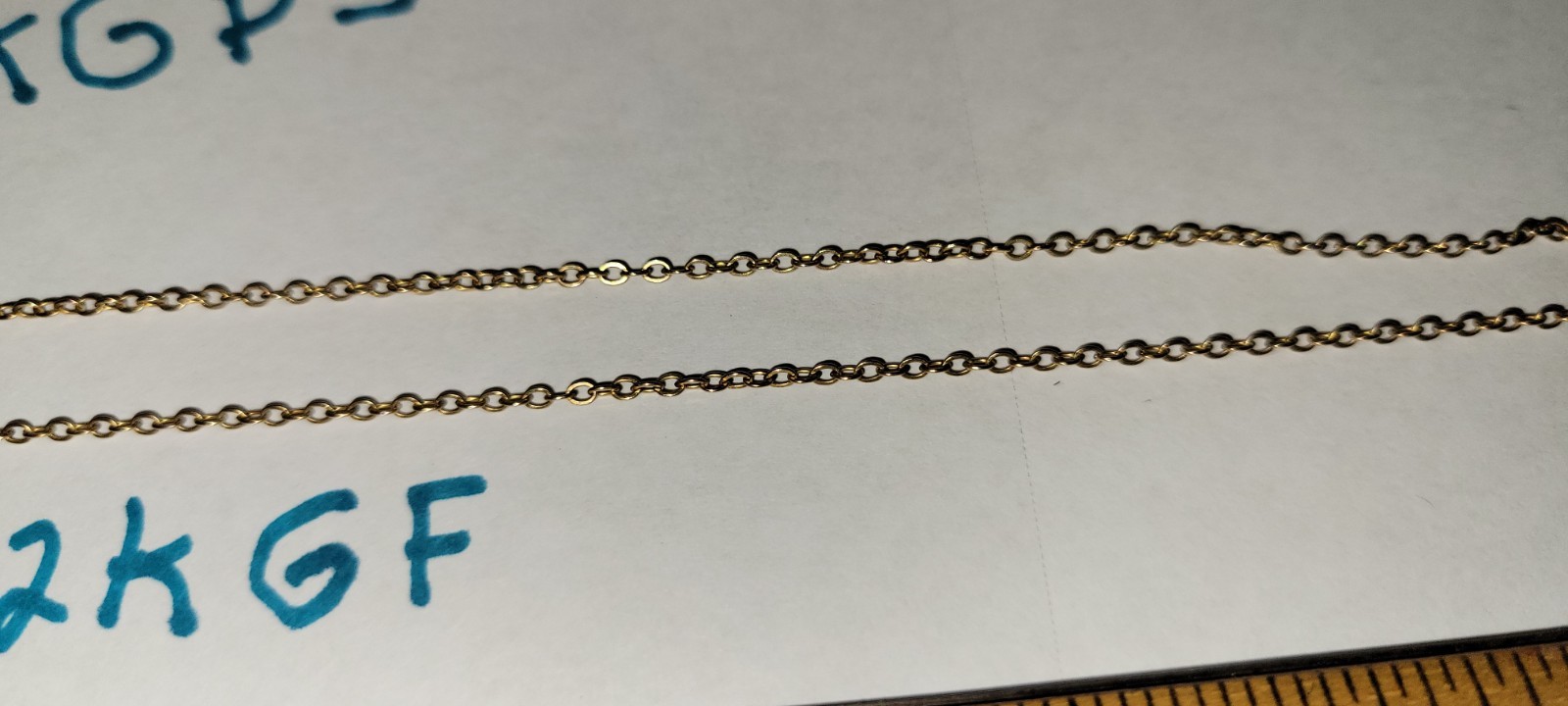 2 Necklaces 1 is 1/20 12K Gold Filled GF Chain 18″ & Other Is 18″ 18 KGP