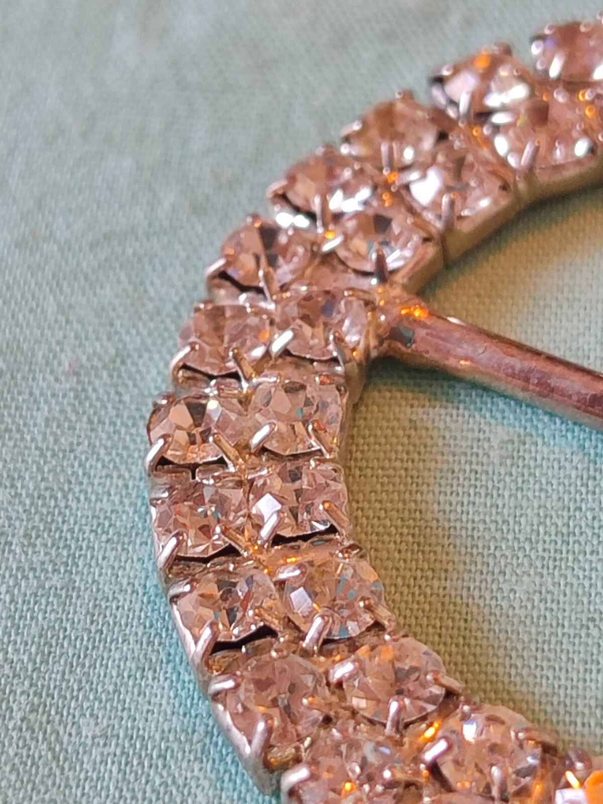 Vintage Single Sided Crystal Rhinestone Belt Or Scarf Slide Jewelry Crafting