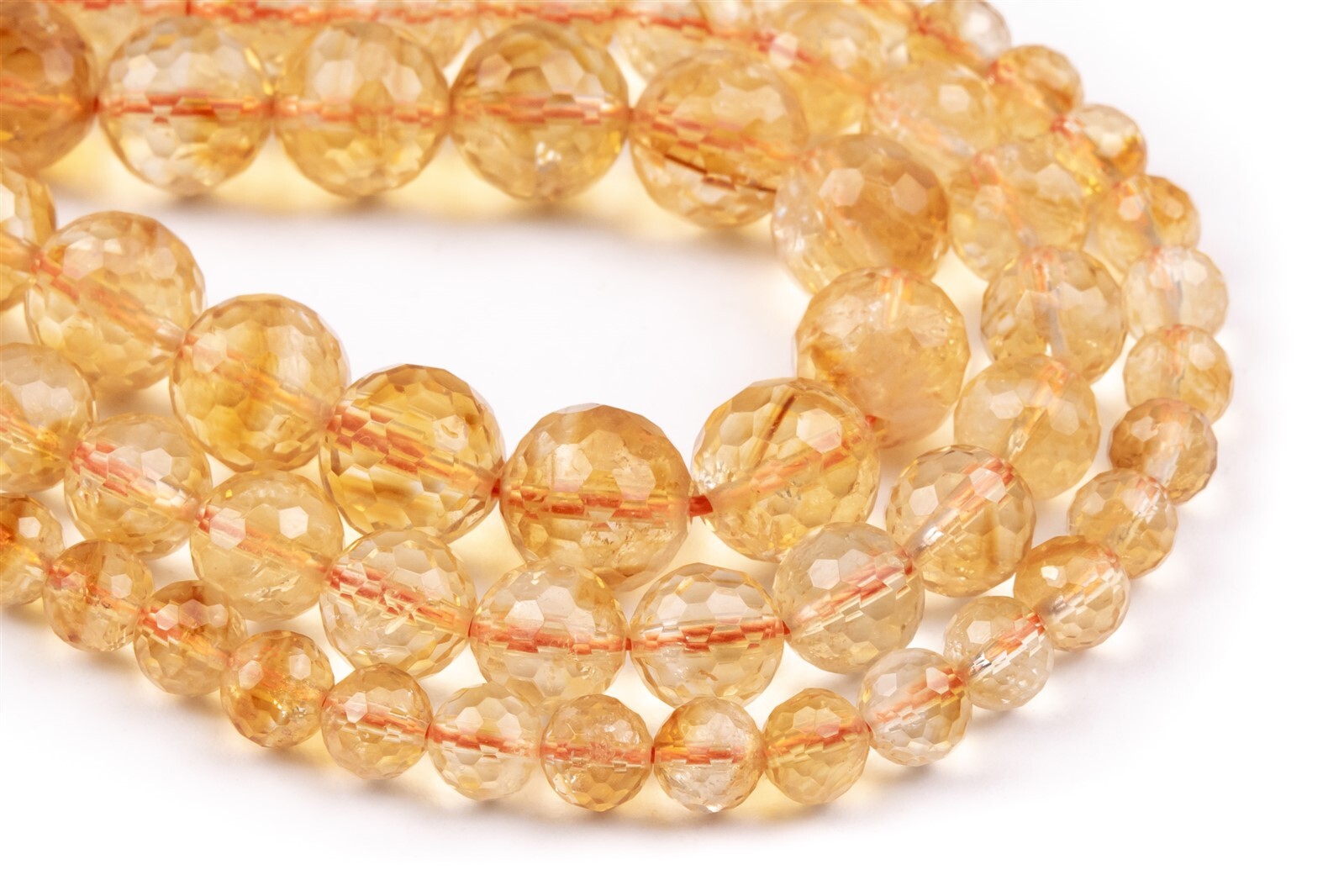 Natural Yellow Citrine Beads Grade AAA Micro Faceted Round Loose Beads 6/8/10MM