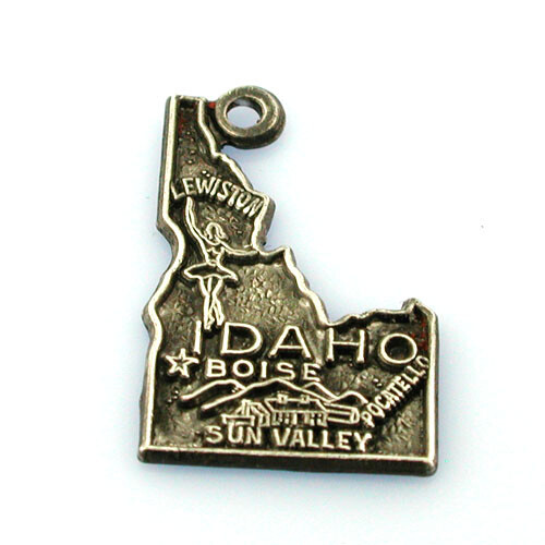 Sterling Silver 925 Map of Idaho State Vintage Charm