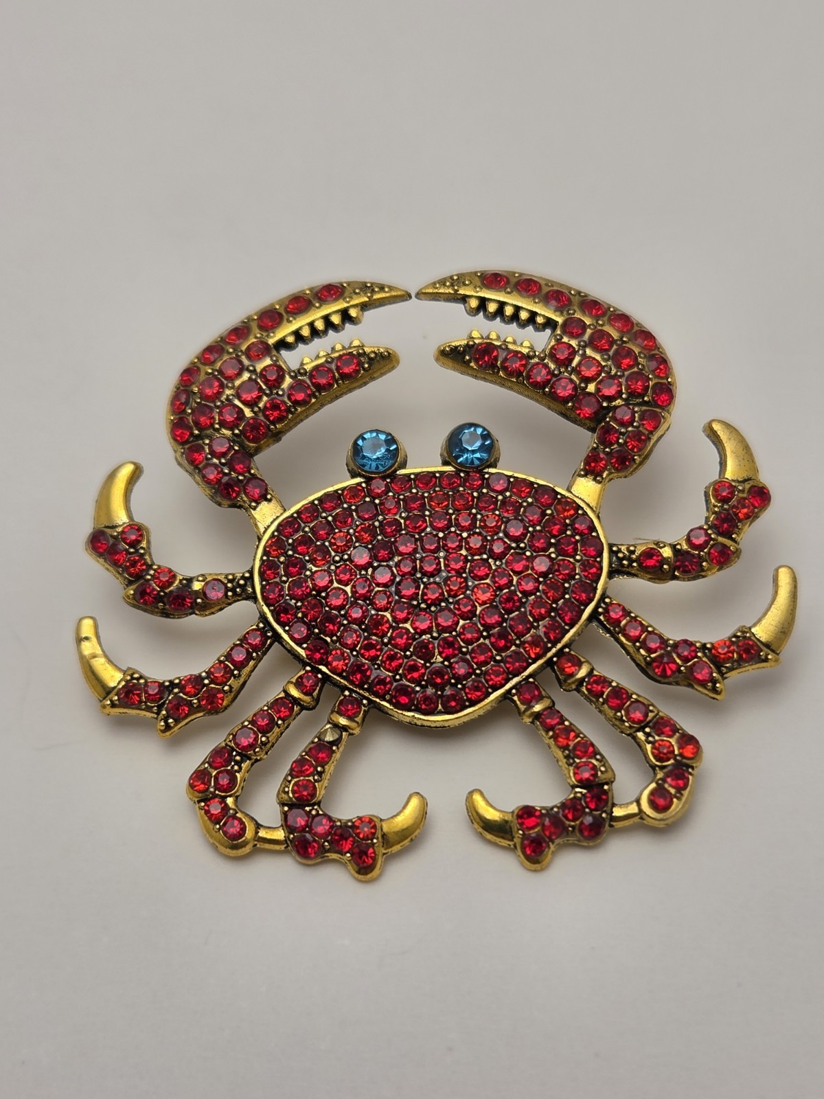 Lot of 3 Sea Life Brooch Pins Rhinestone Enamel Crab Starfish Whale 2 in