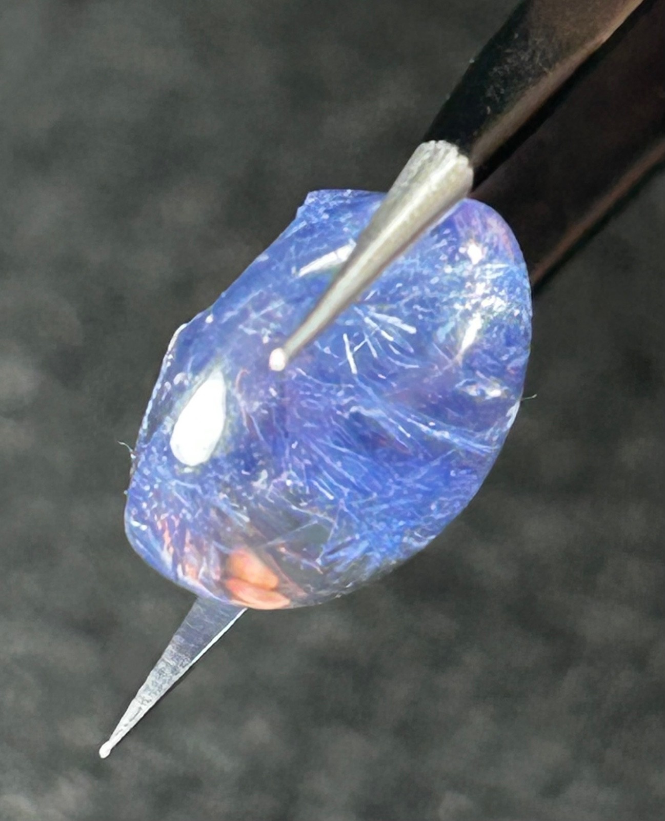 LPDS-1 Dumortierite in Quartz blue 6.40ct 12x10x7mm rough dumo