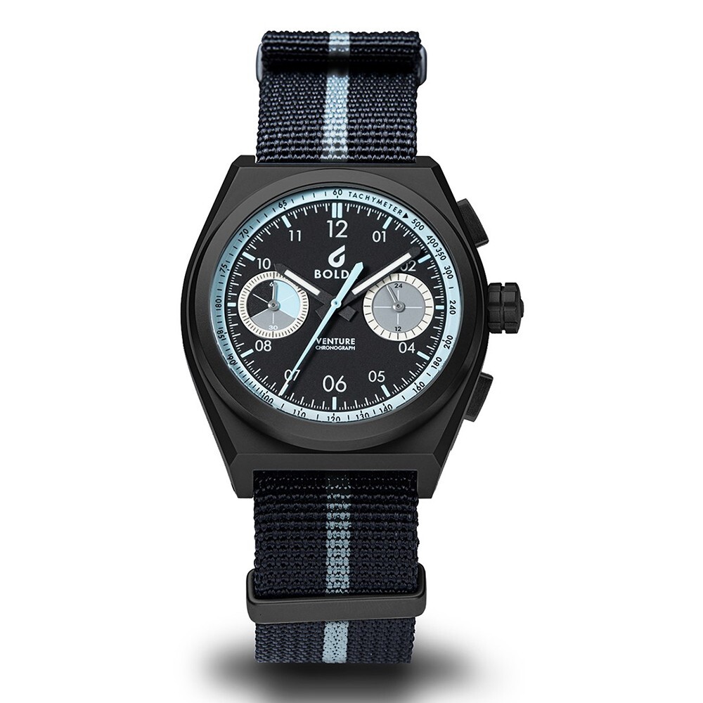 BOLDR RALLY SRW Cronografo Meca-quarzo Titanio Nero Tessuto Orologio Uomo