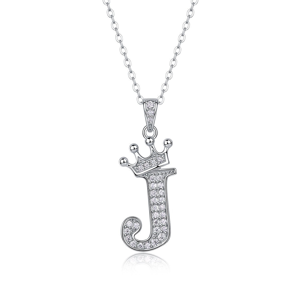 D Color Moissanite 26 Letter Pendant Necklace 925 Sterling Silver Pass Tester