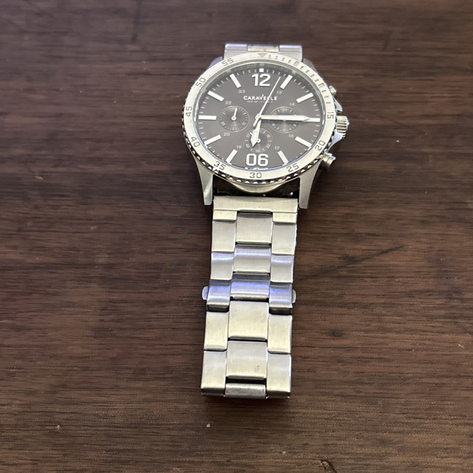 Caravelle New York Men’s Quartz Stainless Steel Gray Dial Watch